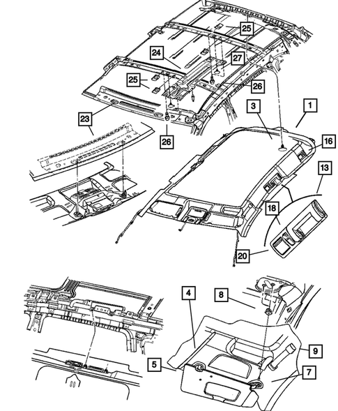 Headliner and Visor for 2007 Chrysler Pacifica #0
