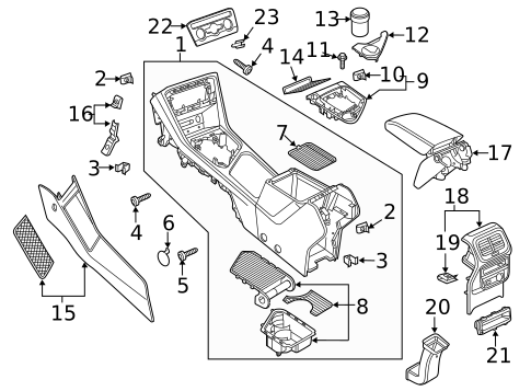 Front Console for 2019 Volkswagen Tiguan #0