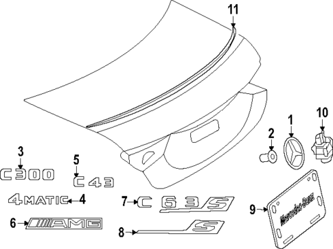 Exterior Trim - Trunk for 2025 Mercedes-Benz C43 AMG #0