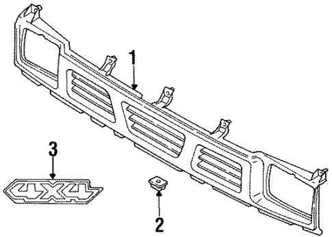 Grille & Components for 1997 Nissan Pickup #0