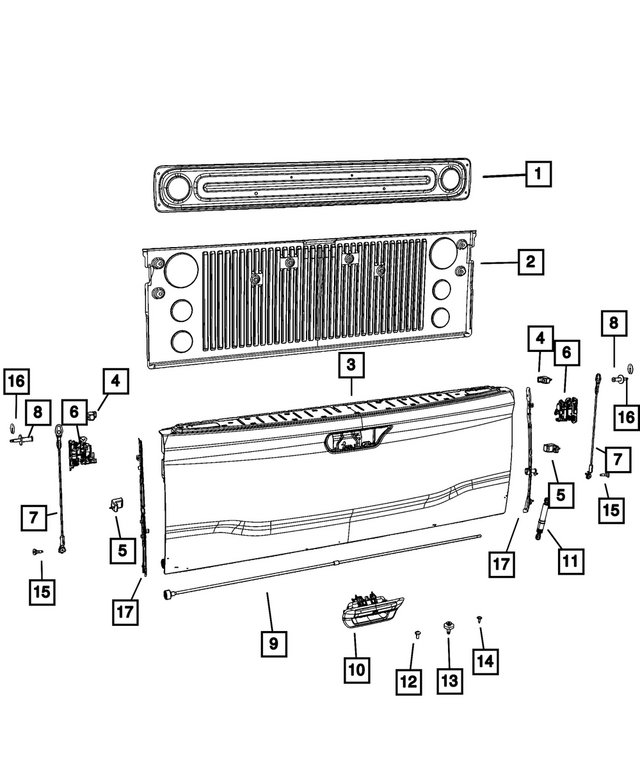 7KJ40PDNAA - : Tailgate Handle for Mopar Image
