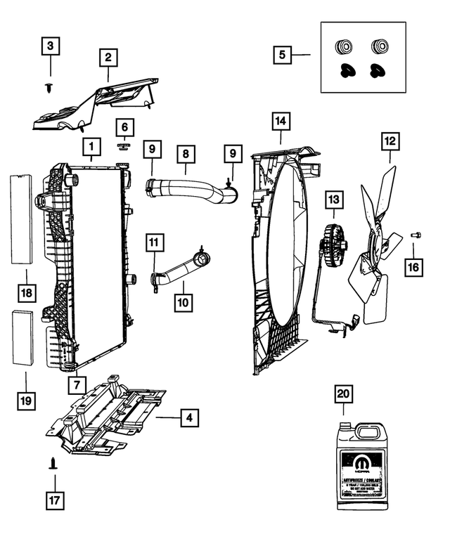 68069572AA - Cooling: Radiator Isolator Kit for Mopar Image