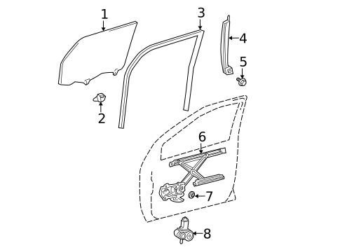 Glass - Front Door for 2004 Scion xB #0