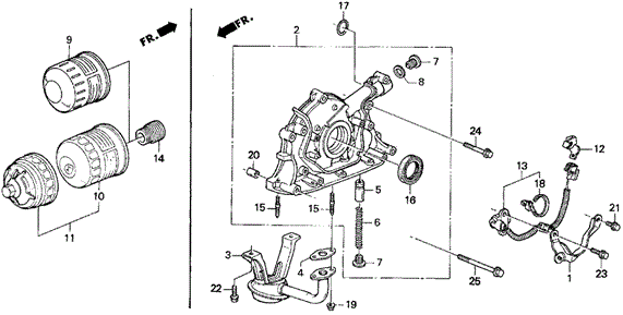 Oil Pump - Oil Strainer ('96-'97 VTEC) for 1997 Honda Civic del Sol #0