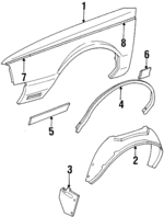 25532744 - Body: Fender for Oldsmobile: 98, Delta 88 Image