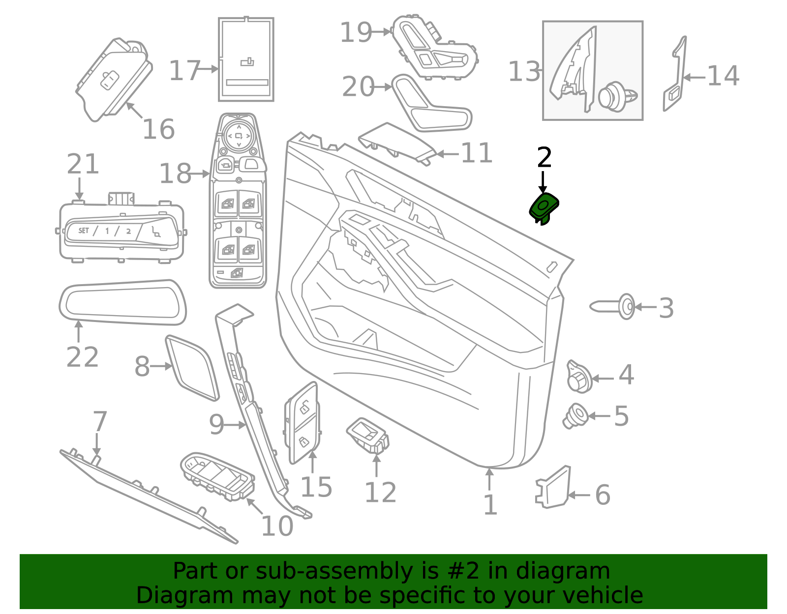 51419483759 - 2019-2026 BMW Door Trim Panel Insert (51-41-9-483