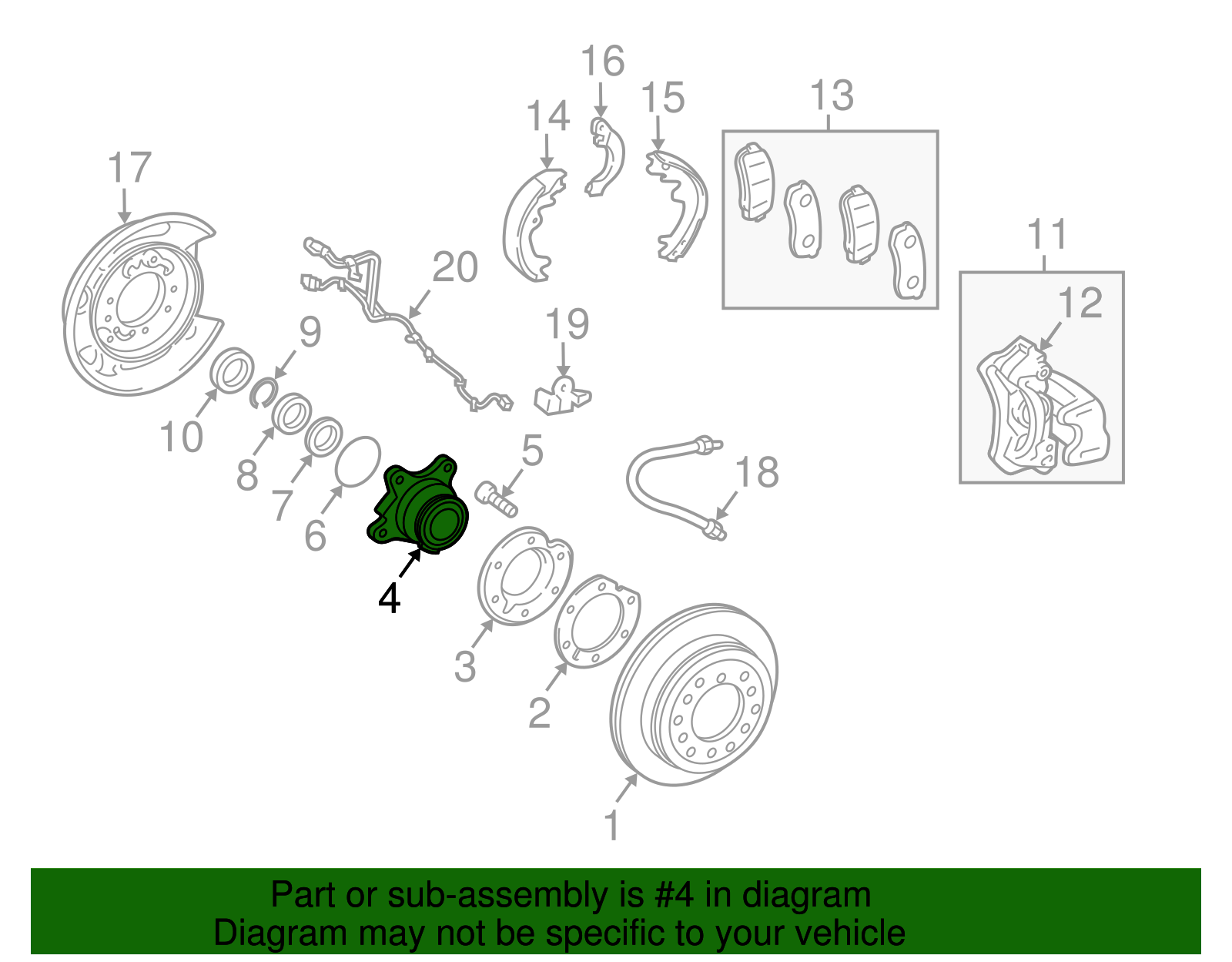トヨタ　純正パーツ　ベアリング　42460-60010 4246060010 Genuine Toyota HUB & BEARING ASSY, REAR AXLE, LH