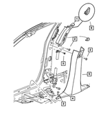 YS73DW1AE - Interior Trim: B Pillar Upper Trim Panel, Left for Dodge: Charger Image