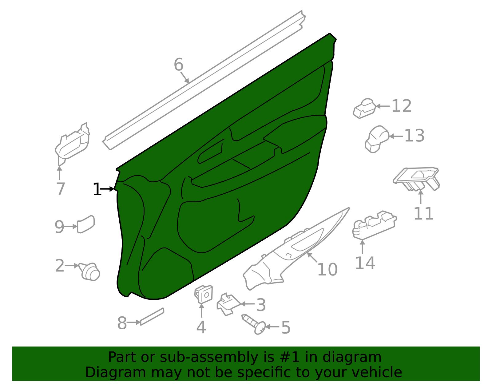 Door Trim Panel 94216VC150VK | Subaru Online Parts