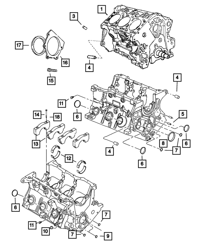 « RL036638AA – Engine 3.8L Six Cylinder : Court Bloc pour Mopar Image »