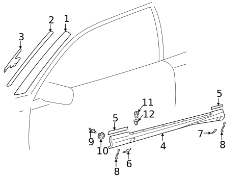 Exterior Trim - Pillars for 2000 Mercedes-Benz CLK 430 #1