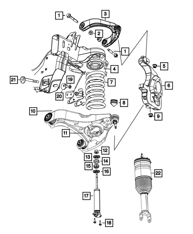 68227900AC - Front Suspension: Upper Control Arm, Right for Mopar Image