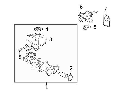 Master Cylinder - Components On Dash Panel for 2009 Cadillac STS #1