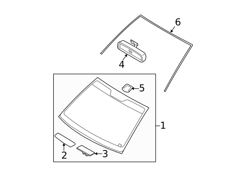 Glass - Windshield for 2014 Hyundai Accent #0