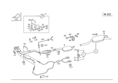 Exhaust System on Gasoline Vehicles for 1989 Mercedes-Benz 300E #4