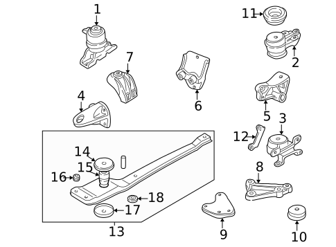 Engine & Trans Mounting for 2002 Mazda Tribute #0