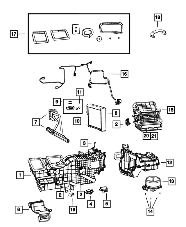 68197458AC - Air Conditioners and Heaters: Distribution Housing for Mopar Image