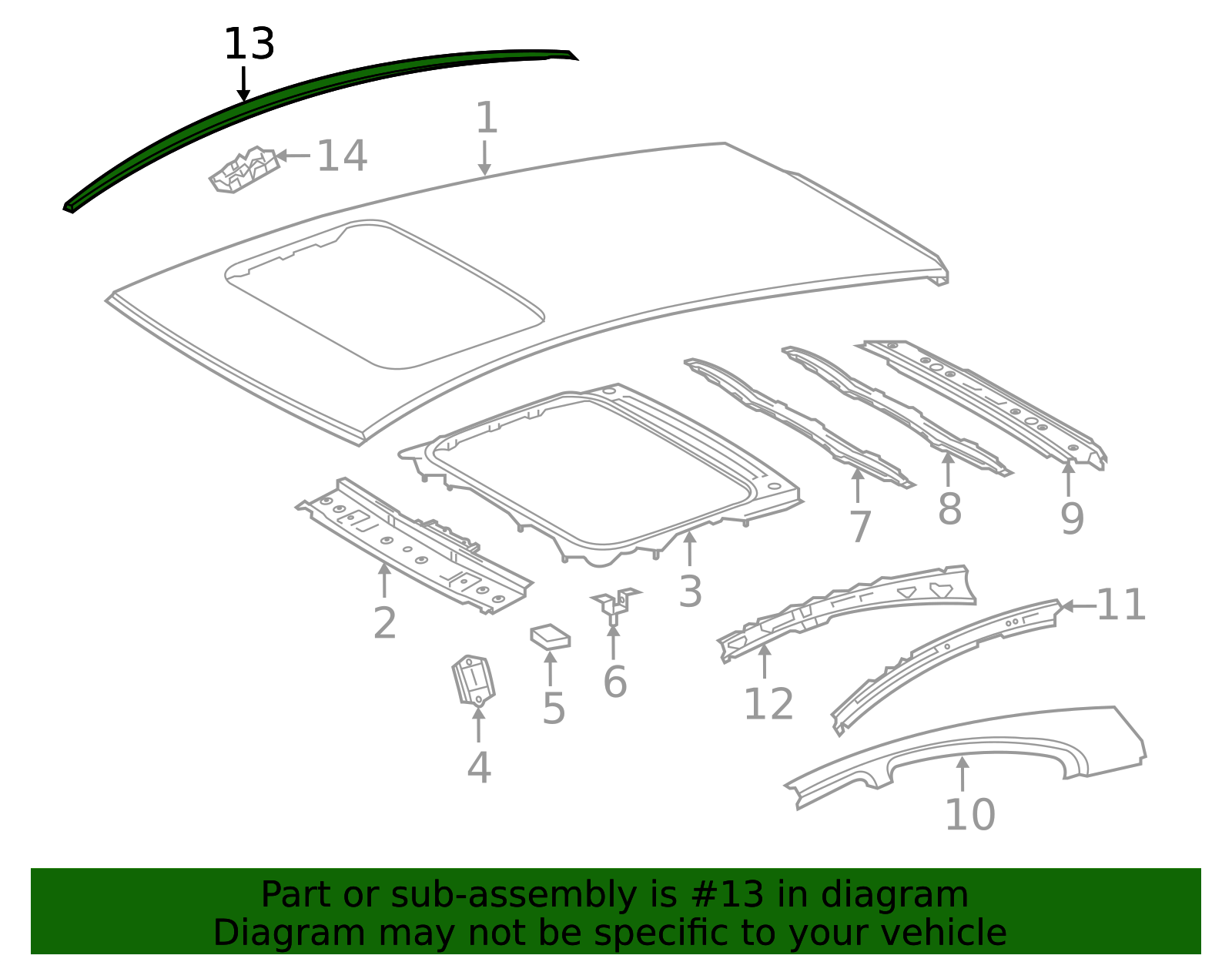 2012-2019 Toyota Prius C Roof Molding (Left) 75552-52190 | Toyota Parts ...