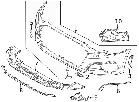 Bumper & Components - Front for 2023 Audi A3 Quattro #0