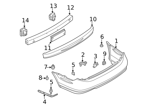 Bumper & Components - Rear for 2002 Nissan Maxima #0