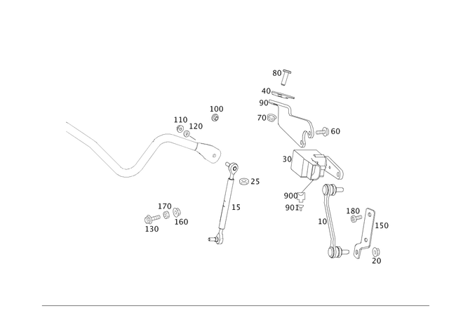 2303200789 - Rear Axle: Rod for Mercedes-Benz: SL500, SL55 AMG, SL550, SL600, SL63 AMG, SL65 AMG Image image