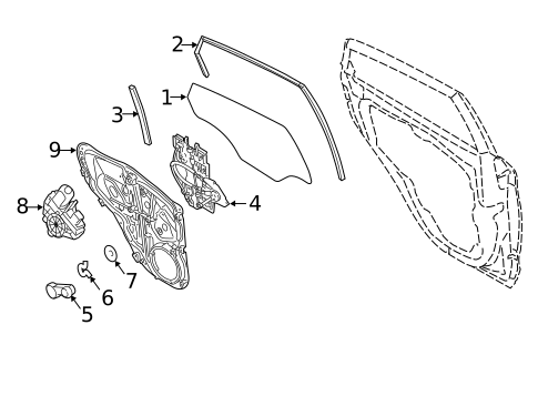 Glass - Rear Door for 2015 Ford Fiesta #0
