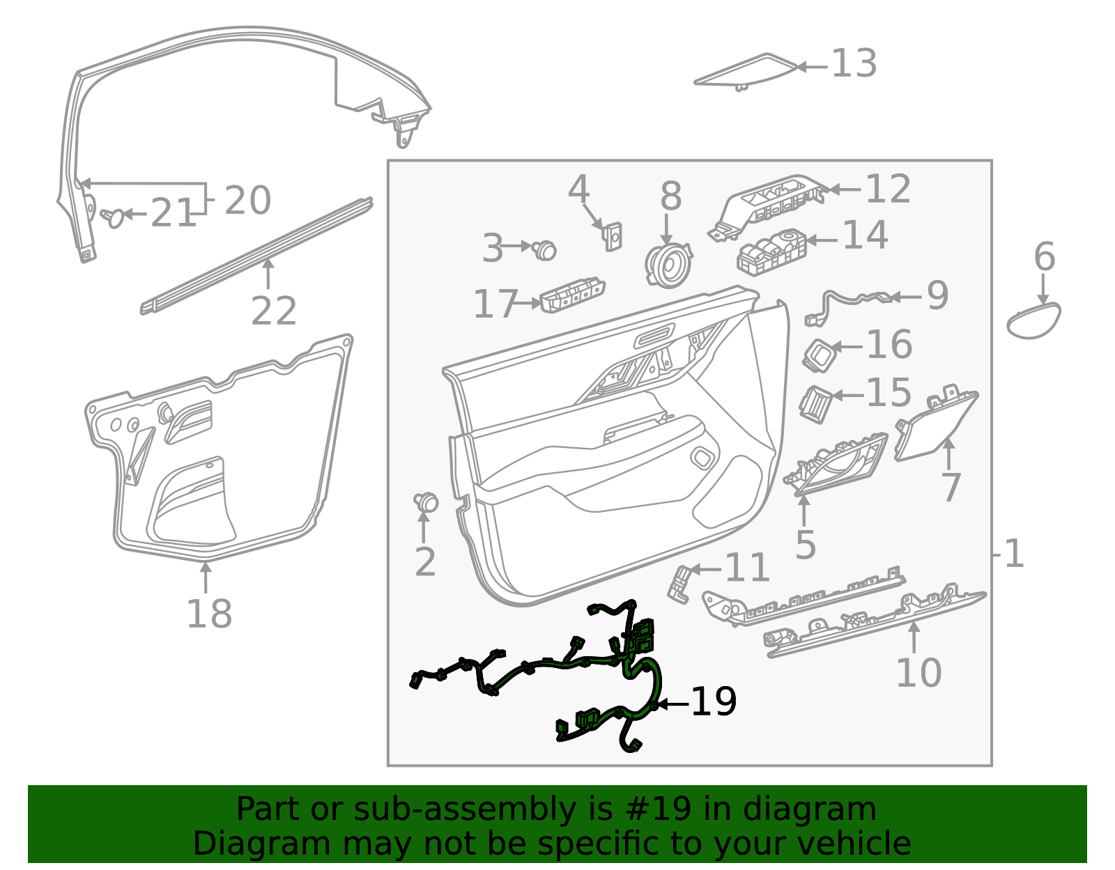 2020-2025 Cadillac CT4 Front Driver Side Door Lock Wiring Harness