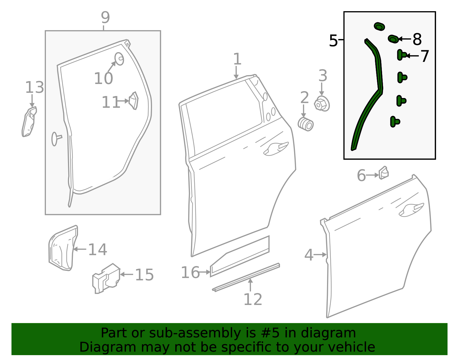 72869-TZ5-A01 - 2014-2020 Acura MDX - Seal, L Rear Door Gap | All