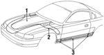 F8ZZ6320000BAA - Body: Stripe Kit for Ford: Mustang Image