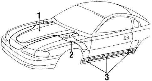 Stripe Tape for 1998 Ford Mustang #0