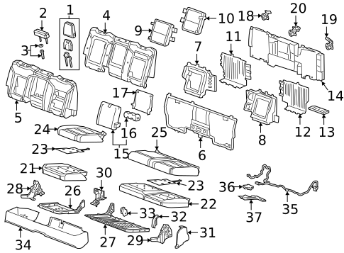 Rear Seat Components for 2025 Chevrolet Silverado 2500 HD #0