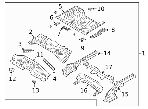 Rear Floor & Rails for 2020 Hyundai Venue #0