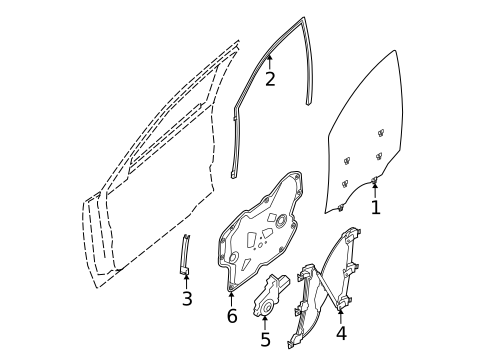 Glass - Front Door for 2009 Nissan Maxima #0