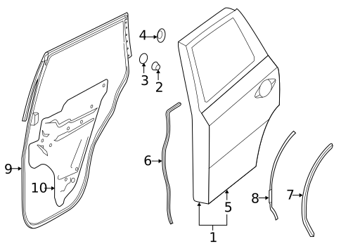 Door & Components for 2013 INFINITI JX35 #1