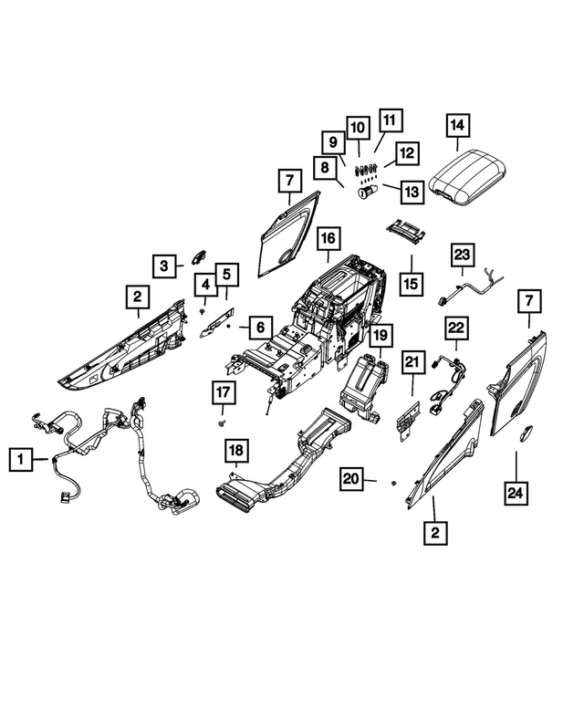 « 5PT26LA3AC –  : Console Accoudoir, Export pour Mopar Image »
