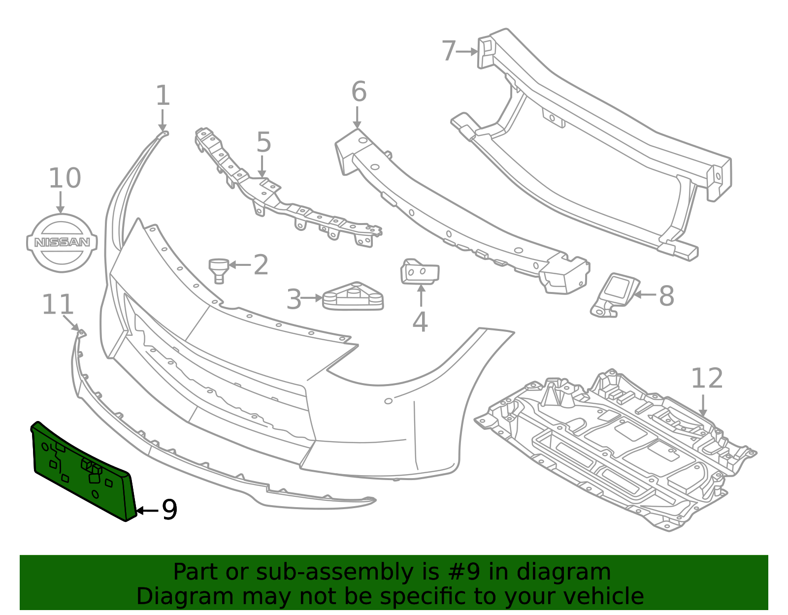 Genuine Front License Plate Bracket (rz34 Z) - 96210-6GP5A