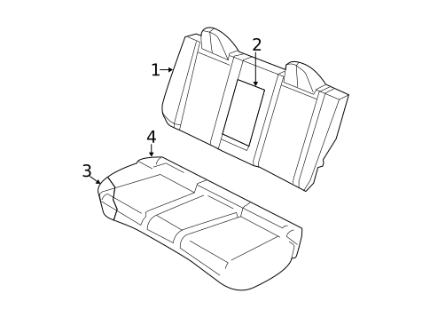 Rear Seat Components for 2010 Dodge Avenger #1