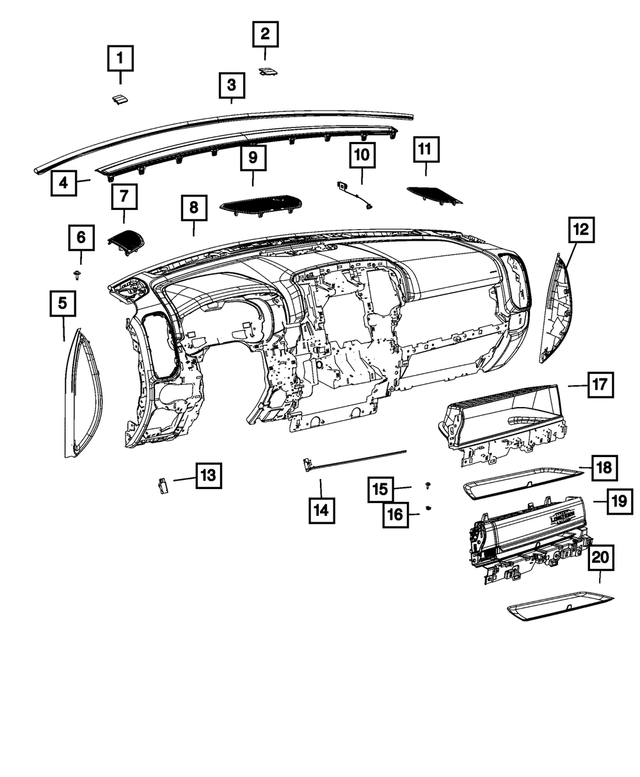« 6RP71HL1AB – Interior Trim : Haut De L'auvent Couvercle pour Mopar Image »