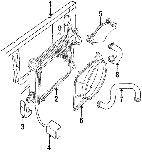 Radiator Support for 1987 Ford Bronco #0