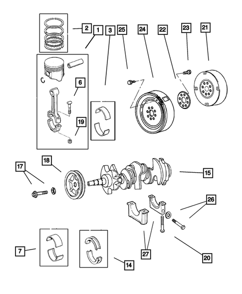 Crankshaft, Piston and Torque Convertor for 2001 Dodge Intrepid #0