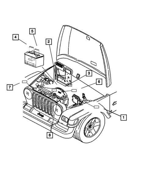 Under Hood for 2007 Jeep Wrangler #0