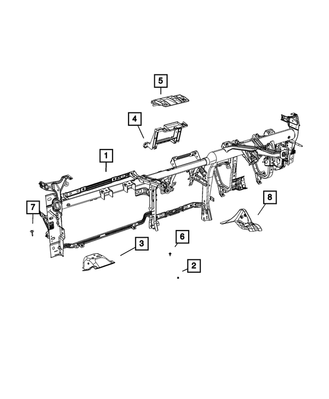 68462929AA - Interior Trim: Beam Reinforcement for Mopar Image