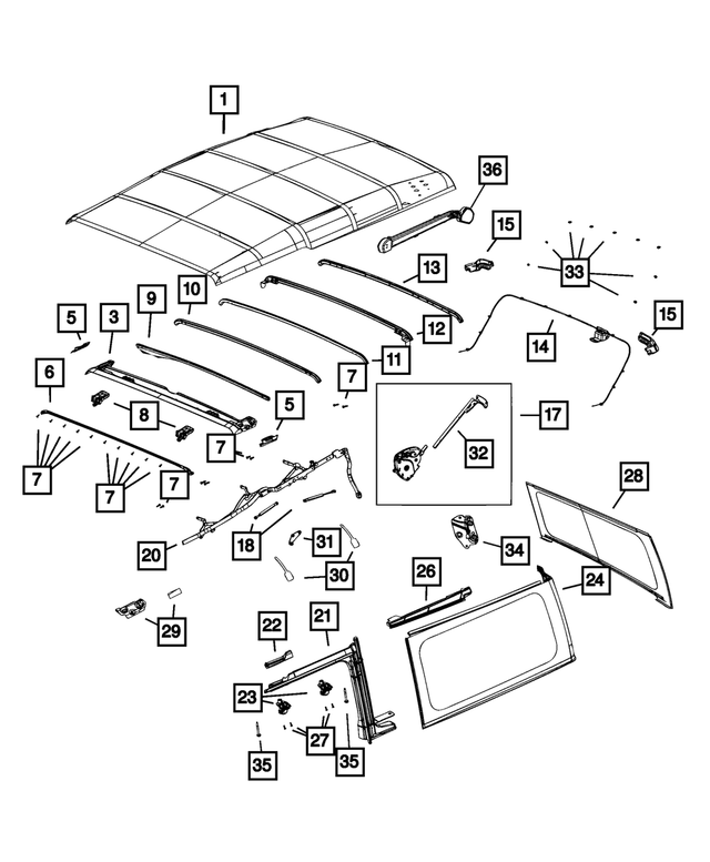 68395058AA - Body Sheet Metal Except Doors: Header Foam Seal, Right for Mopar Image