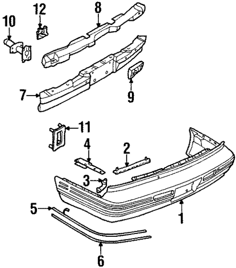 Bumper & Components - Rear for 1998 Oldsmobile Regency #0