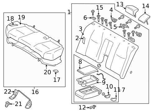 Rear Seat Components for 2012 INFINITI M56 #0
