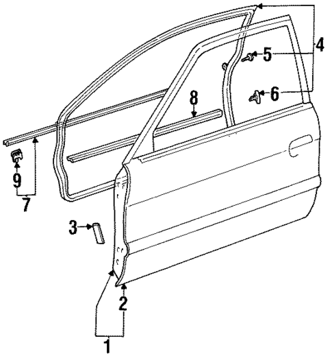 Door & Components for 1997 Toyota Tercel #0