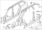 41008252553 - Bodywork: Left Exterior Column A for BMW Image