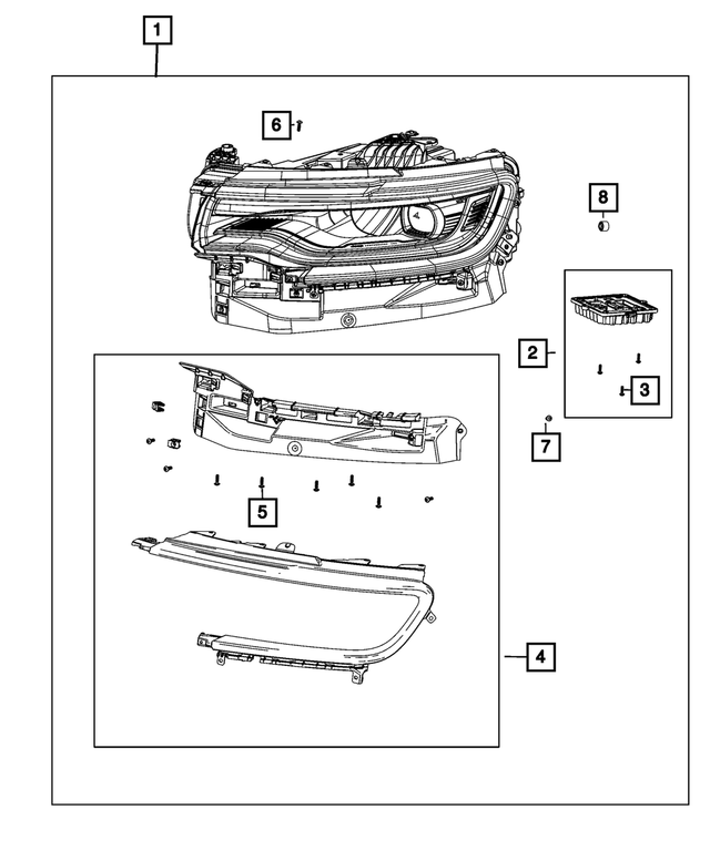 68595516AA - Electrical: Headlamp Bracket Kit, Right for Mopar Image