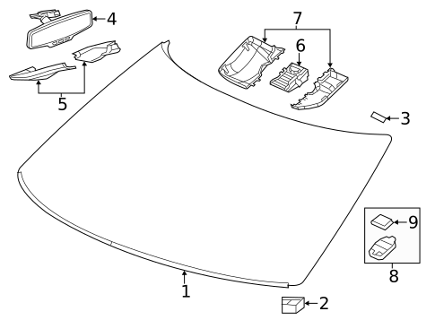 Glass - Windshield for 2010 Saab 9-5 #0