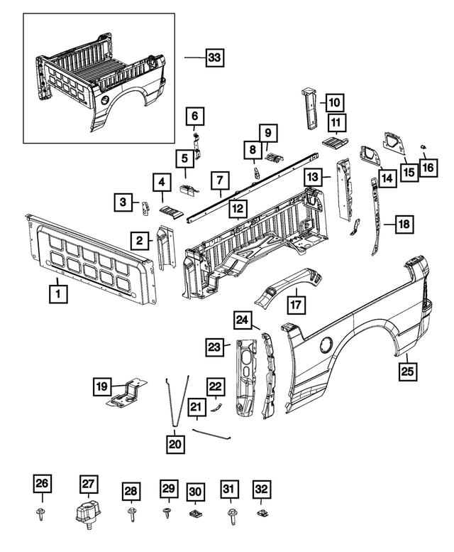 « 68027842AA – Body Sheet Metal Except Doors : Latéral De Boîtier Avant Panneau, Côté Droit pour Mopar Image »